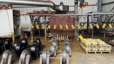 Piezas del tren de rodaje después del recubrimiento