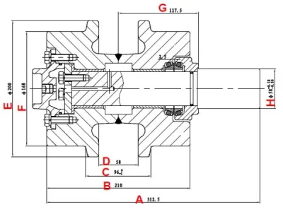Rodillo superior para excavadora Komatsu PC400
