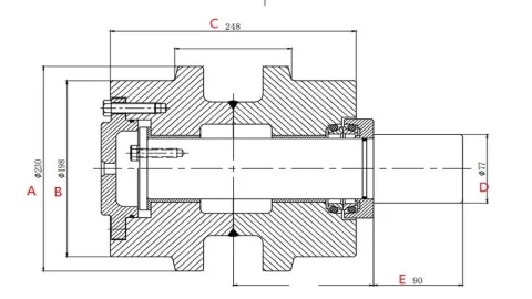 Rodillo superior para excavadora Caterpillar E350