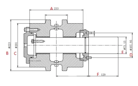 Rodillo superior para bulldozer Caterpillar D8T