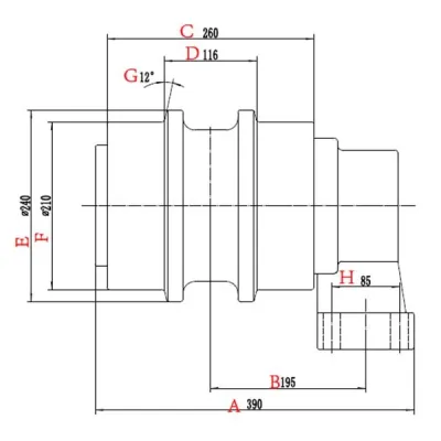 Rodillo superior para excavadora Hitachi EX1200  