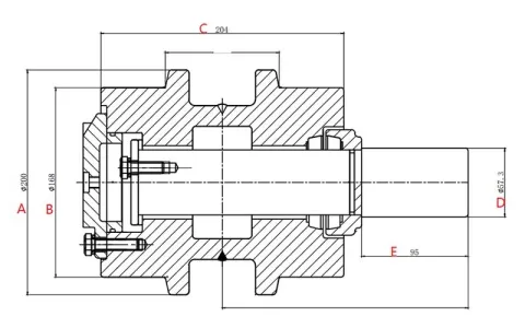 Rodillo superior para excavadora Volvo EC460  
