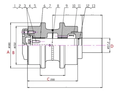 Rodillo superior para excavadora Volvo EC290  