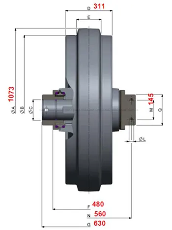 Rueda guía para excavadora Komatsu PC2000