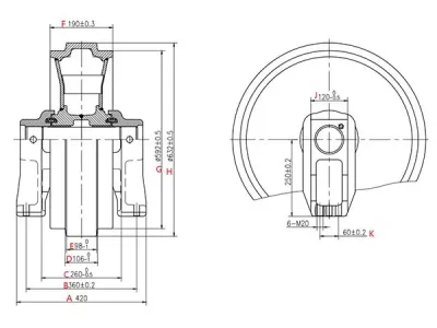 Rueda guía para excavadora Komatsu PC300