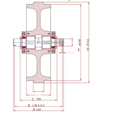 Rueda guía delantera para bulldozer Caterpillar D8  