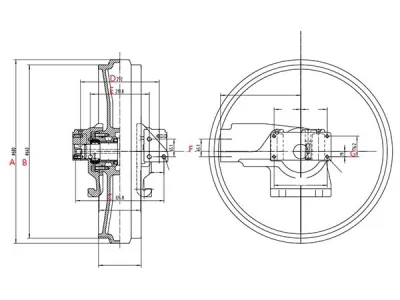 Rueda guía trasera para bulldozer Caterpillar D5B  
