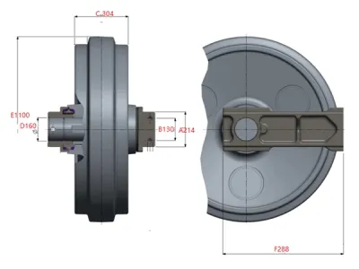 Rueda guía para excavadora Hitachi EX1900 