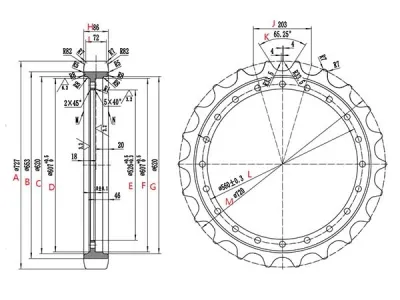 Rueda dentda para excavadora Komatsu PC300  