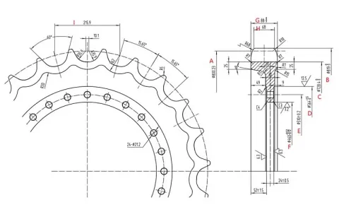Rueda dentada para excavadora Volvo EC480  