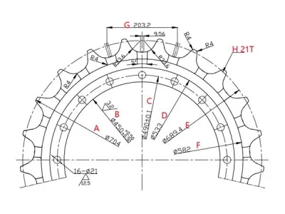 Rueda dentada para excavadora Volvo EC290  
