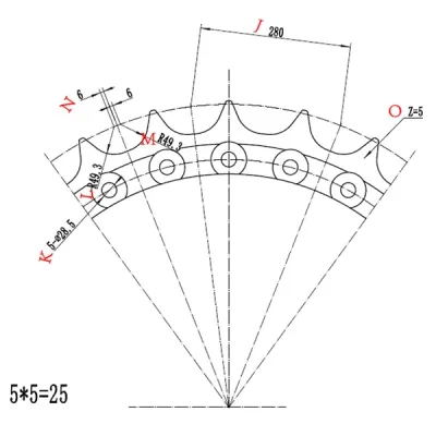 Segmento de rueda dentada para bulldozer Komatsu D375  