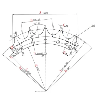 Segmento de rueda dentada para bulldozer Komatsu D275  