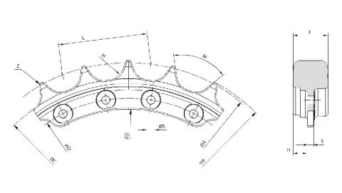 Segmento de rueda dentada para bulldozer Komatsu D65  
